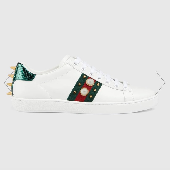 Gucci Ace Studded Leather Sneaker - Picture 1 of 16